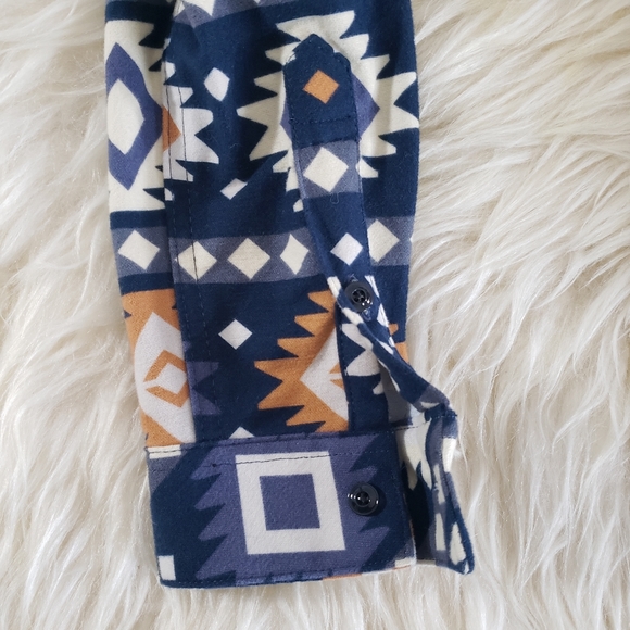 NWT L.L.Bean Signature Chamois Tunic Raven Blue Print Shirt Dress Size S - Picture 7 of 15